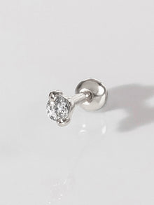 Diamante Barbell Earring | 5A Grade Cubic Zirconia | Silver Plated Brass