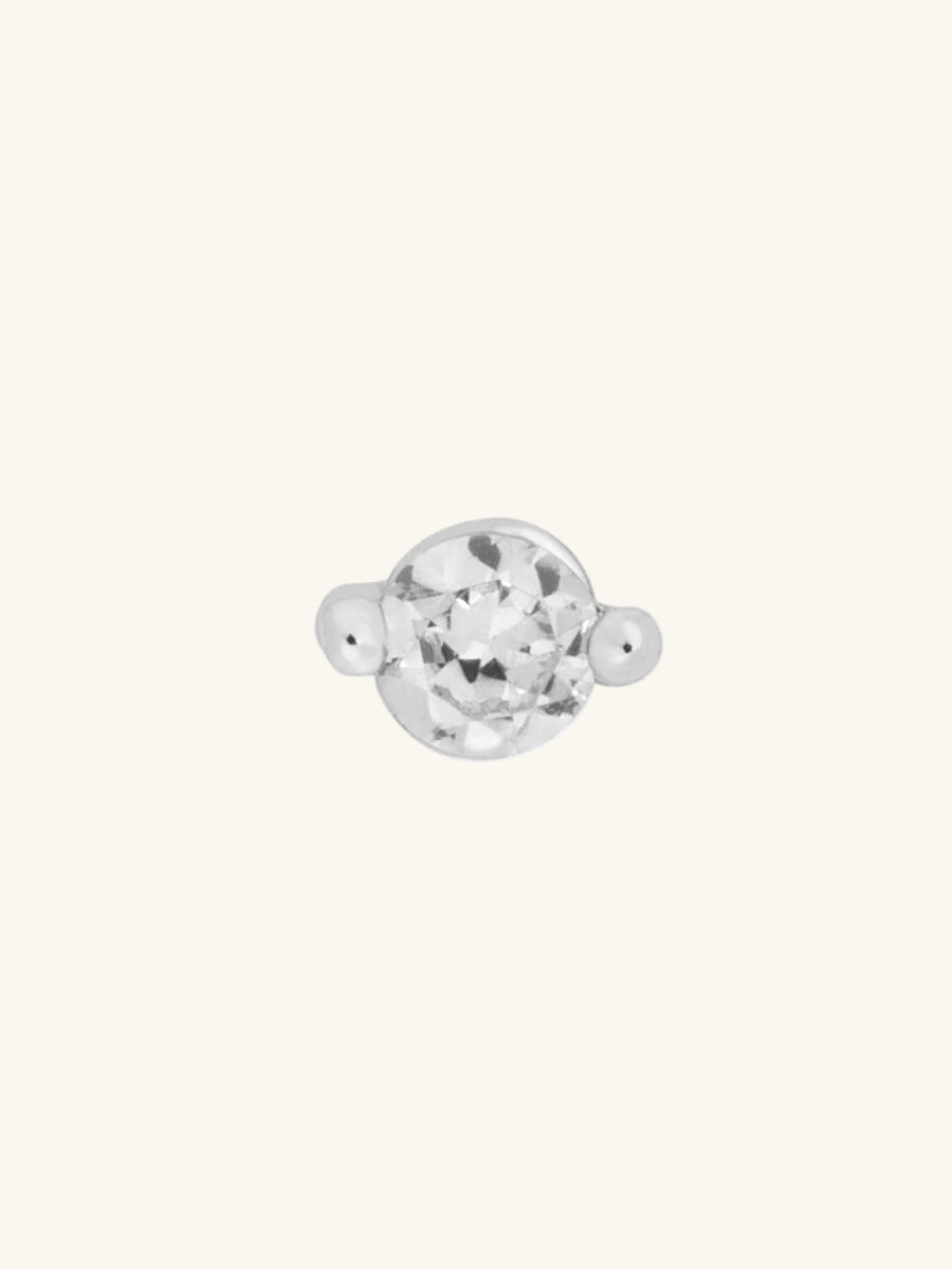 Diamante Barbell Earring | 5A Grade Cubic Zirconia | Silver Plated Brass