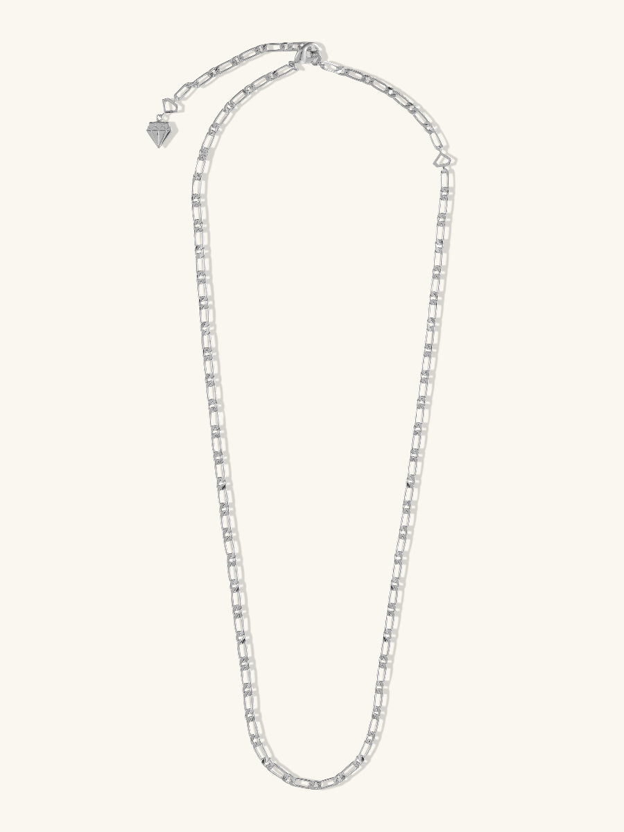 Figaro Chain Necklace | Silver Rhodium Plated Brass