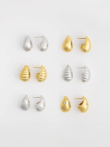 Teardrop Seashell 20mm Stud Earrings | 14K Gold Plated Brass