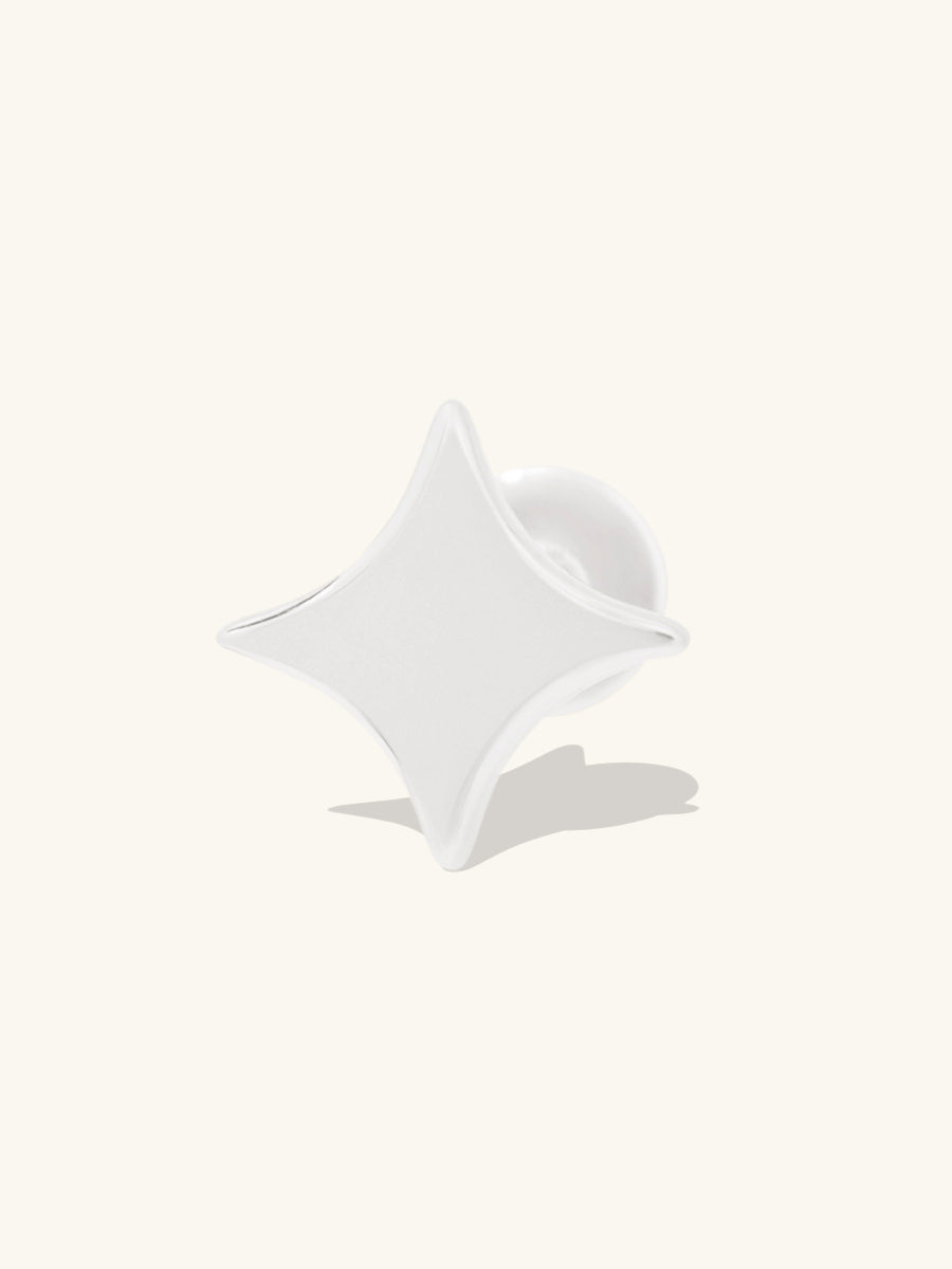 Sparkle Flat Back Earring | Silver Rhodium Plated Brass