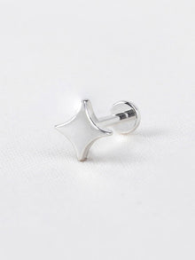 Sparkle Flat Back Earring | Silver Rhodium Plated Brass