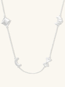 Food Party Charms Necklace | 5A Grade Cubic Zirconia | Silver Rhodium Plated Brass