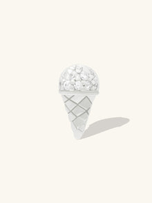 Ice Cream Flat Back Earring | 5A Grade Cubic Zirconia | Silver Rhodium Plated Brass