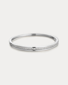 The Wave Hinge Cuff | Silver | Cubic Zirconia