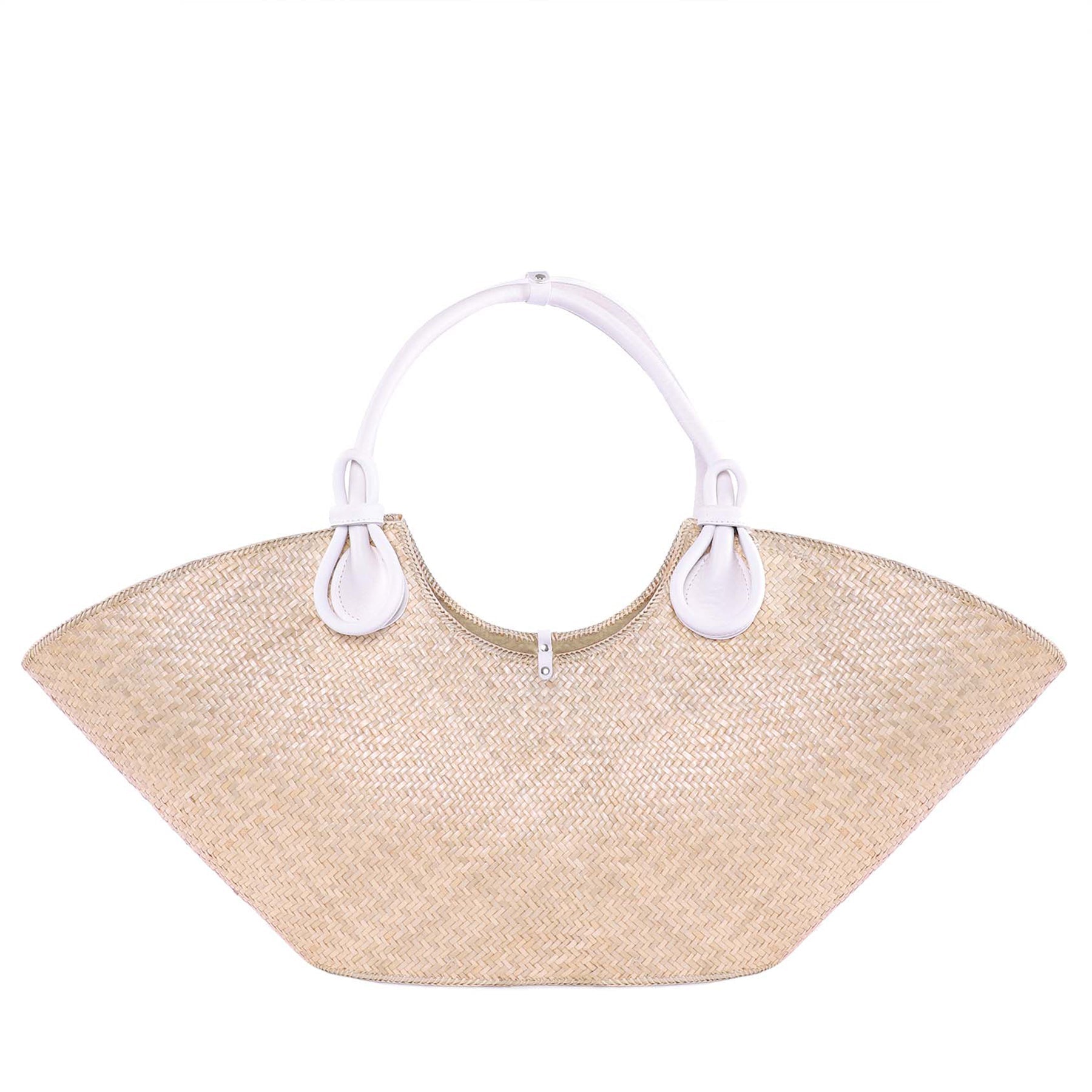 White - Front - Maxi Wide - Tote Bag-Tote Bag-Beach Bags-Leather Tote Bag-Large Tote Bags-Beach Tote-Laptop Tote Bag-Tote Bag for Women-Straw Tote Bag-White Tote Tag-Straw Handbags-Waterproof Tote Bag-Straw Handbags (6907981004939)