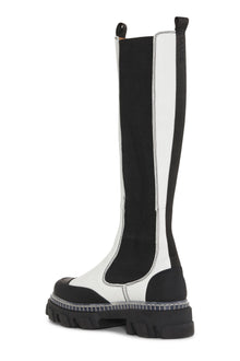 White High Chelsea Boots | Egret