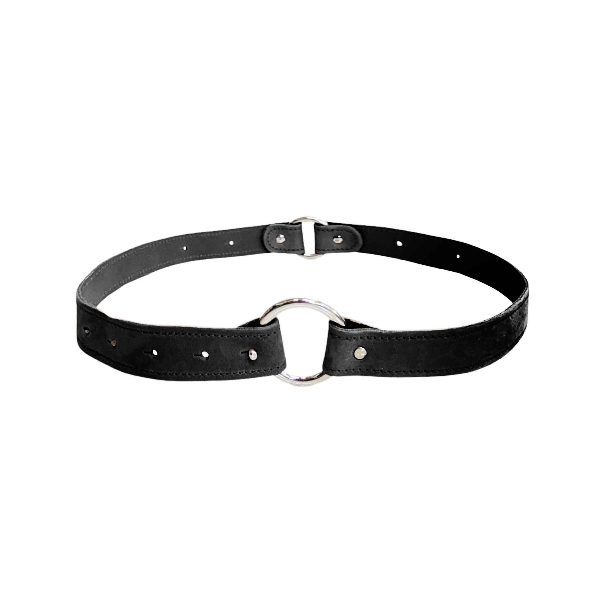 Croco Looped Leather Belt | Black
