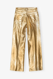 Wide Jeans in Gold Foil | Egret