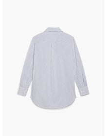 Women | AeroZero Relaxed Shirt | Blue Linen Stripe