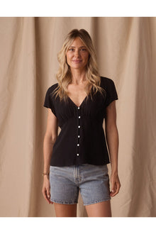 Women | Aria Crepe Emily Blouse | Black