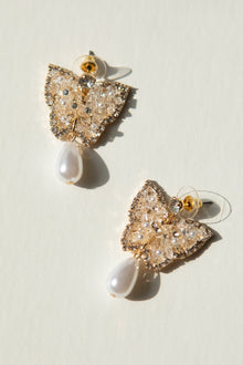 Women | Butterfly Tear Drop Earrings | Gold