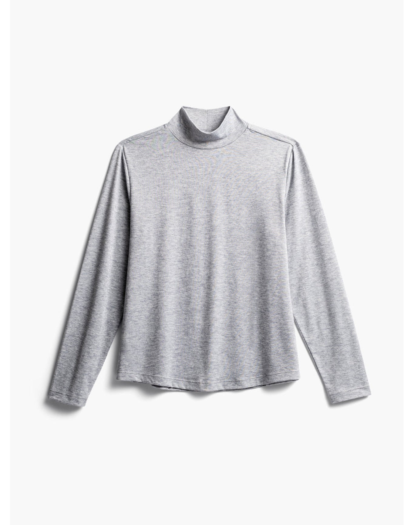 Women | Composite Merino Long Sleeve Mock Neck | Pale Grey Heather