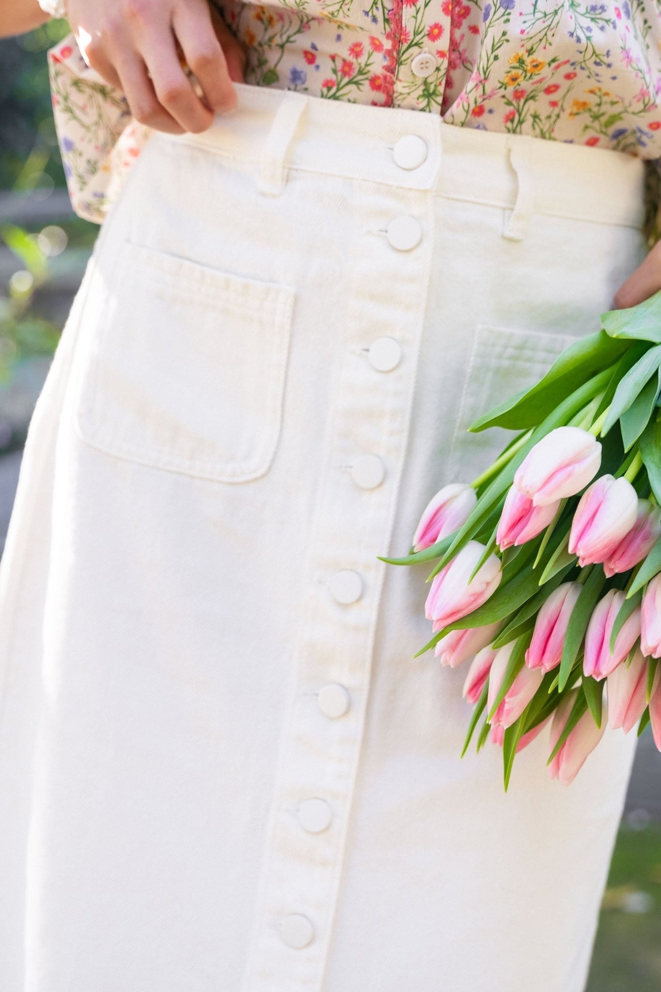 Women | Emma Denim Skirt | White