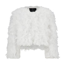 Women | Feather Cropped Jacket | White