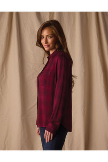 Women | Harper Button Up | Fig Plaid