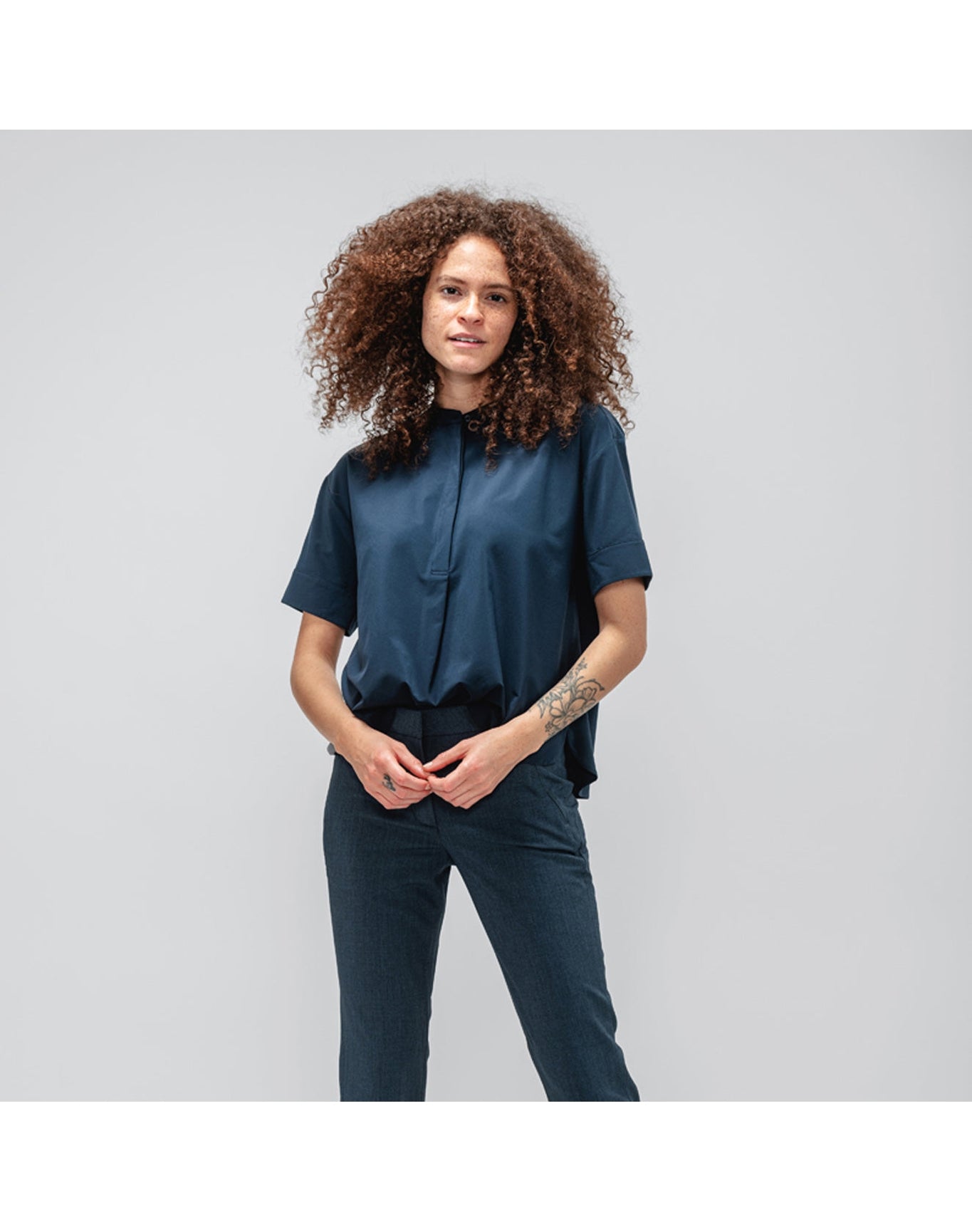 Women | Juno Boxy Blouse | Navy