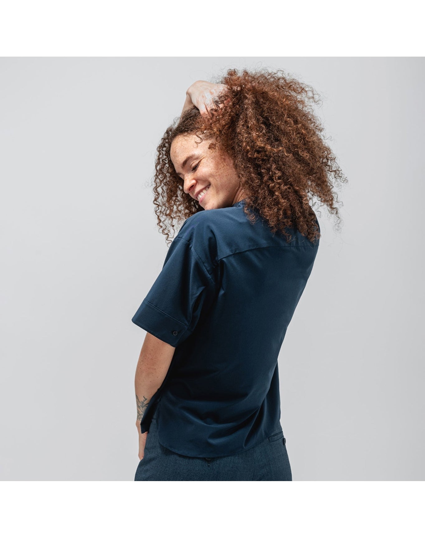 Women | Juno Boxy Blouse | Navy