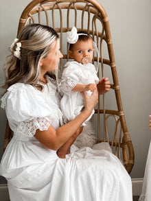 Women | Katherine Embroidered Linen Mom Dress | White