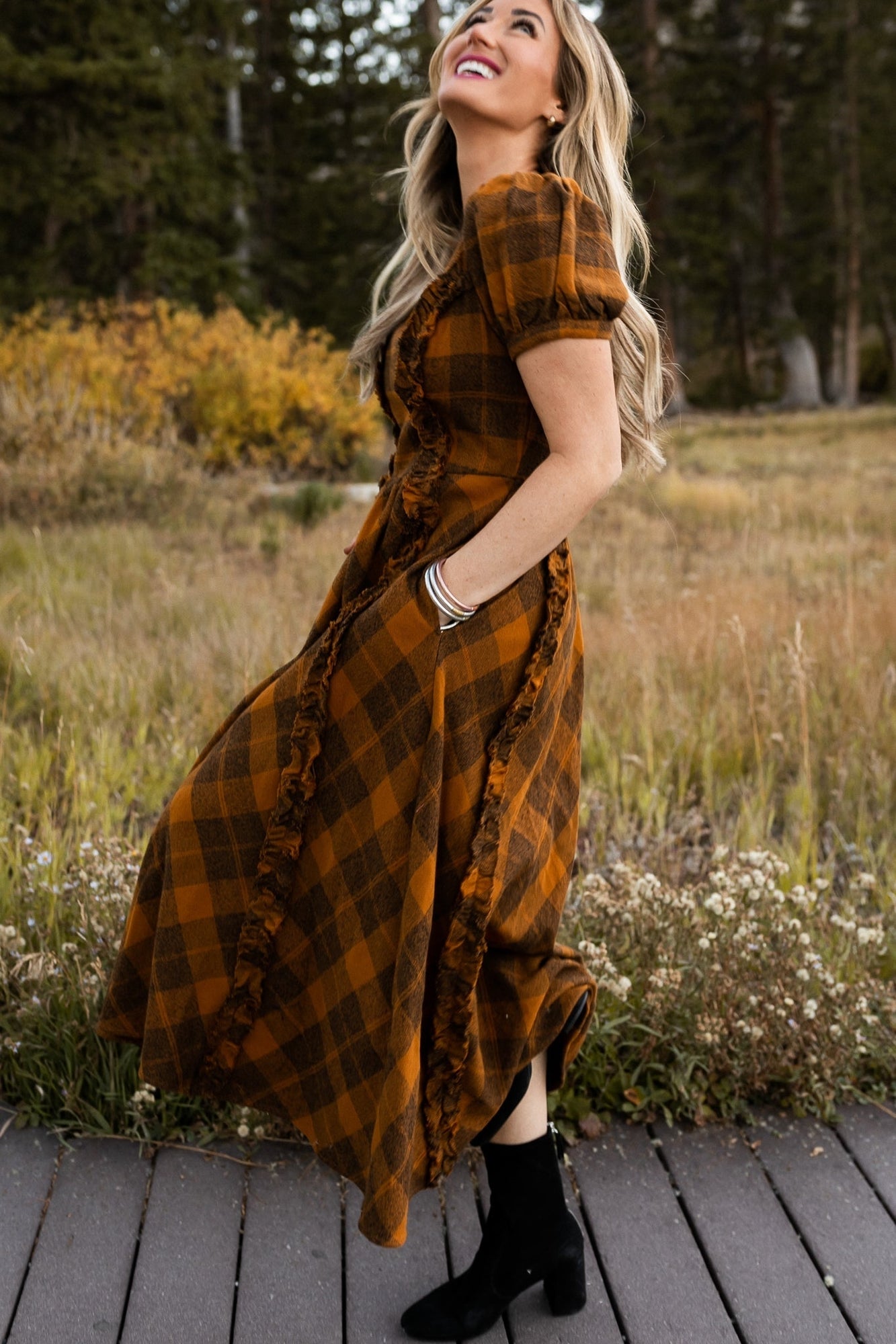 Women | Kimball Dress | Brown x Plaid