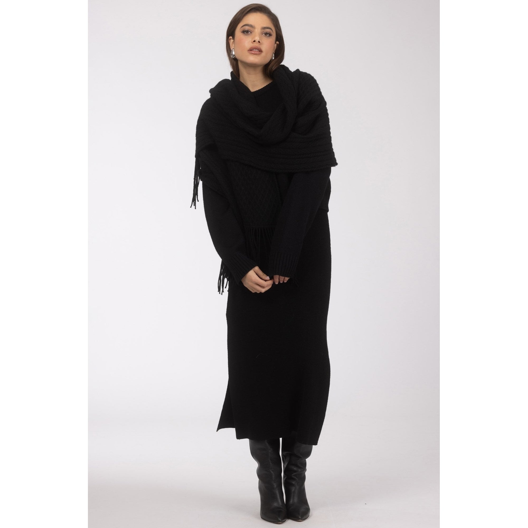 Women | Knit Select Cashmere Scarf | Black