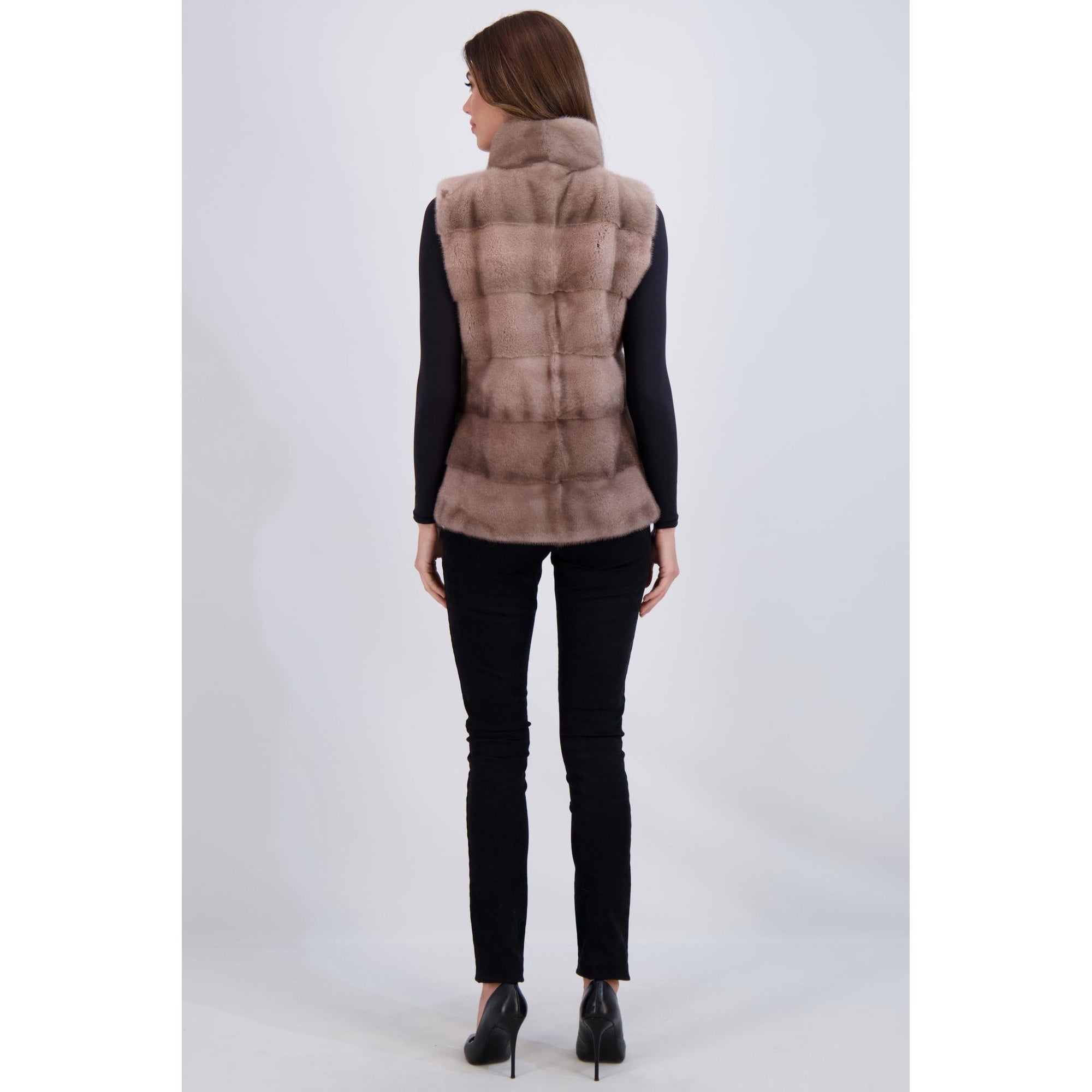 Women | Mink Vest | Smoky Rose