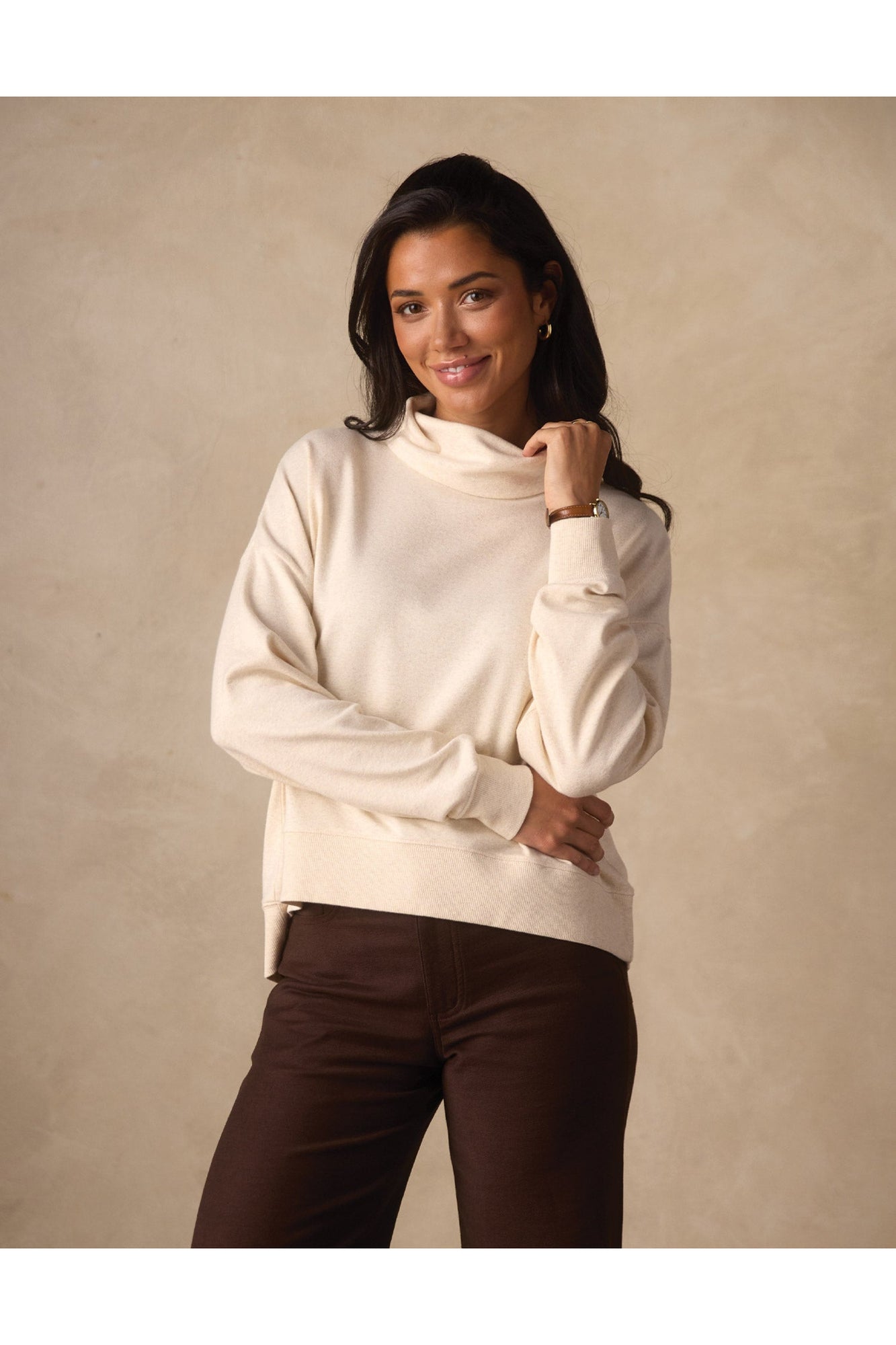 Women | Puremeso Funnel Neck Pullover | Fossil
