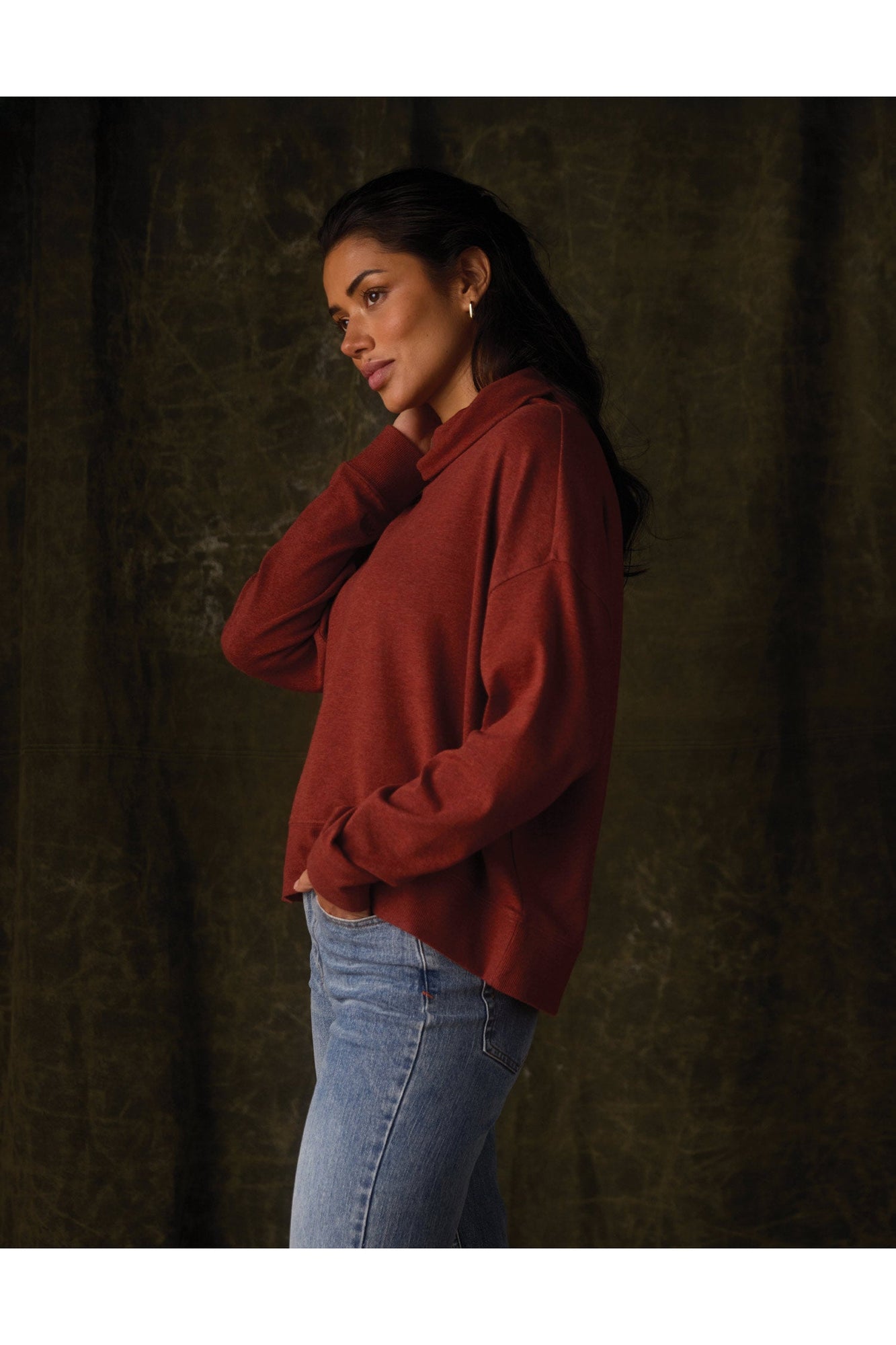 Women | Puremeso Funnel Neck Pullover | Terracotta