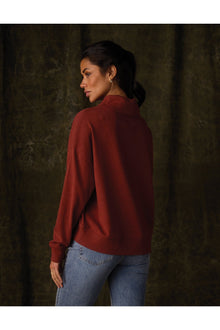 Women | Puremeso Funnel Neck Pullover | Terracotta