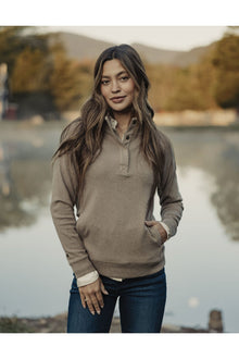 Women | Puremeso Weekend Snap Pullover | Taupe