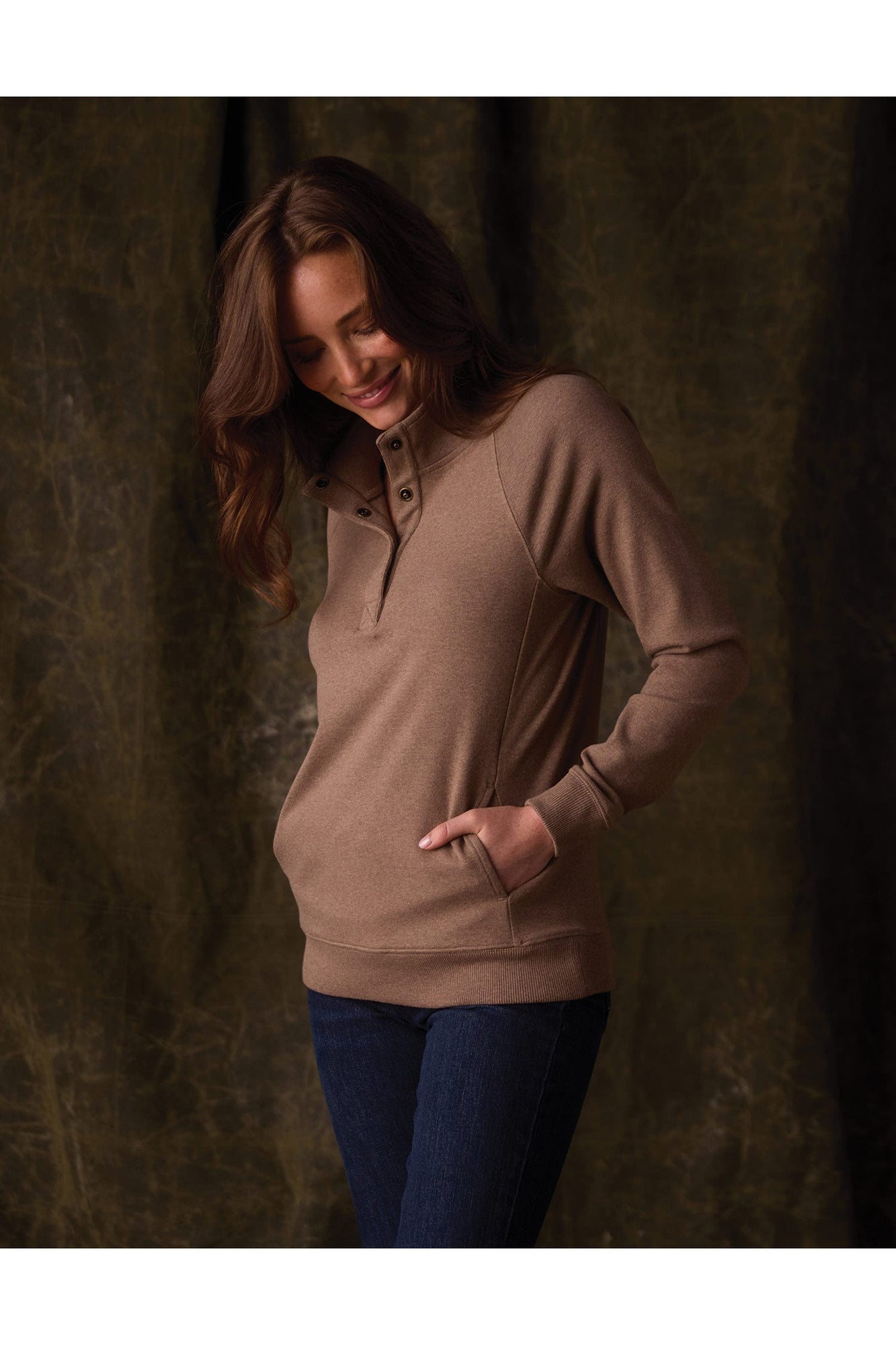 Women | Puremeso Weekend Snap Pullover | Taupe