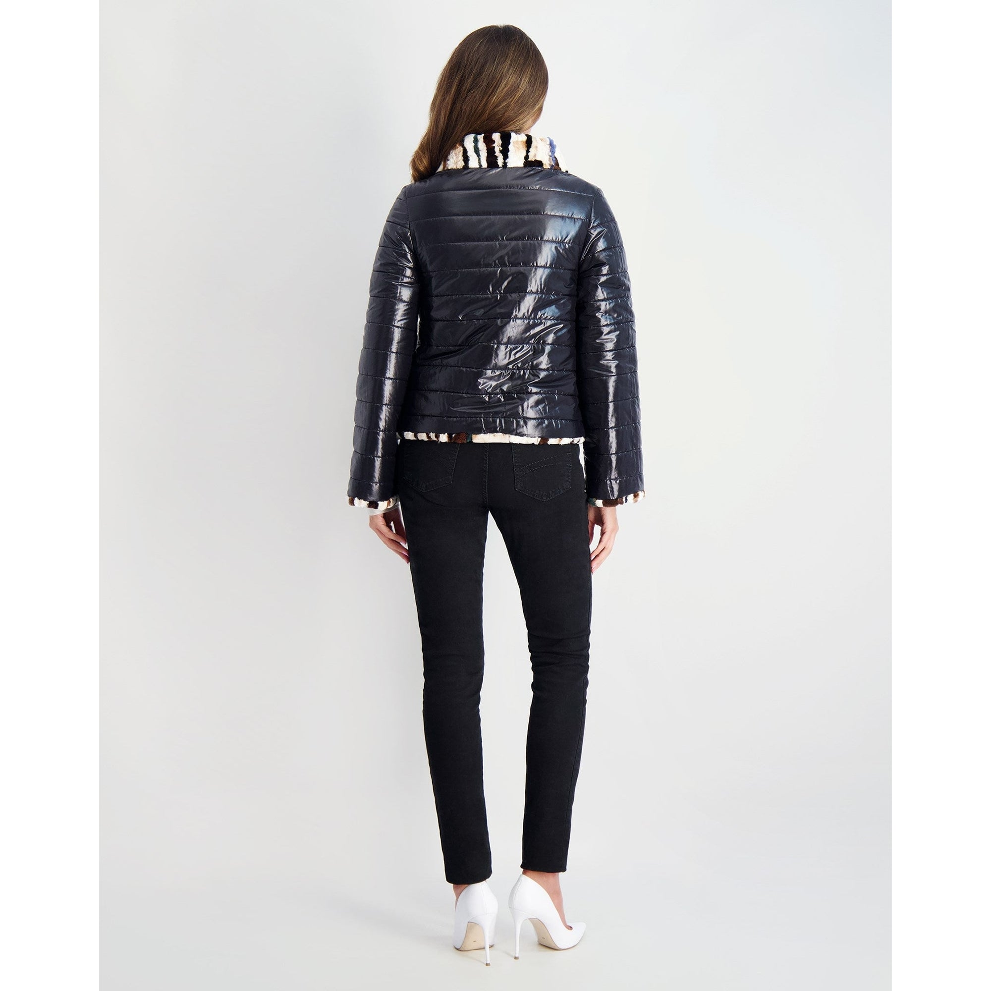 Women | Reversible Mink Sections Jacket | Multi