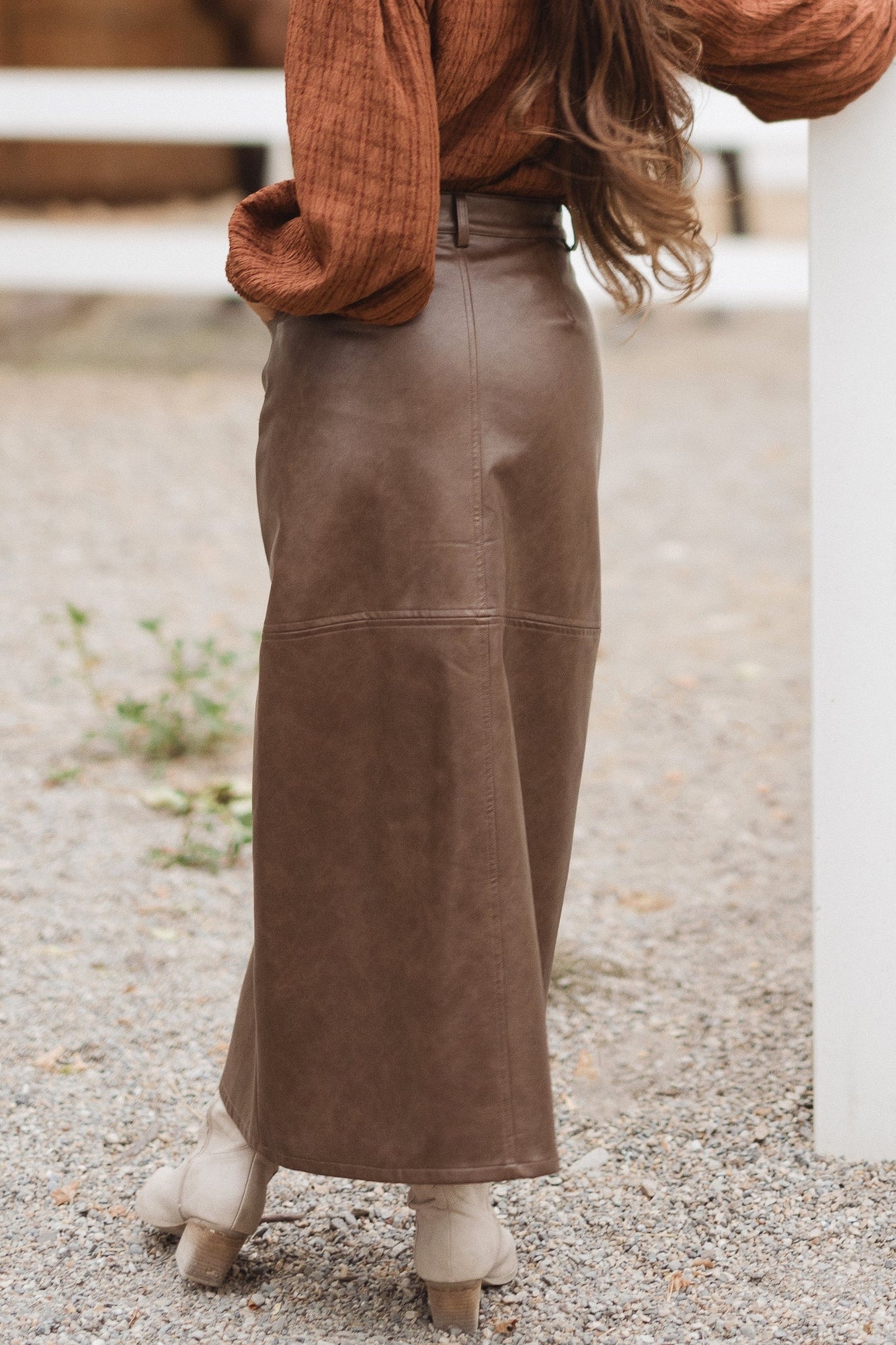 Women | Shannon Vegan Leather Skirt | Brown