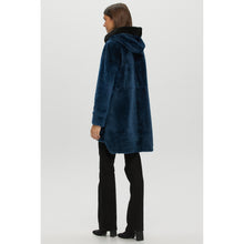 Women | Shearling Lamb Parka | Blue