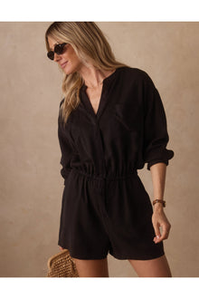 Women | Sueded Costa Romper | Black
