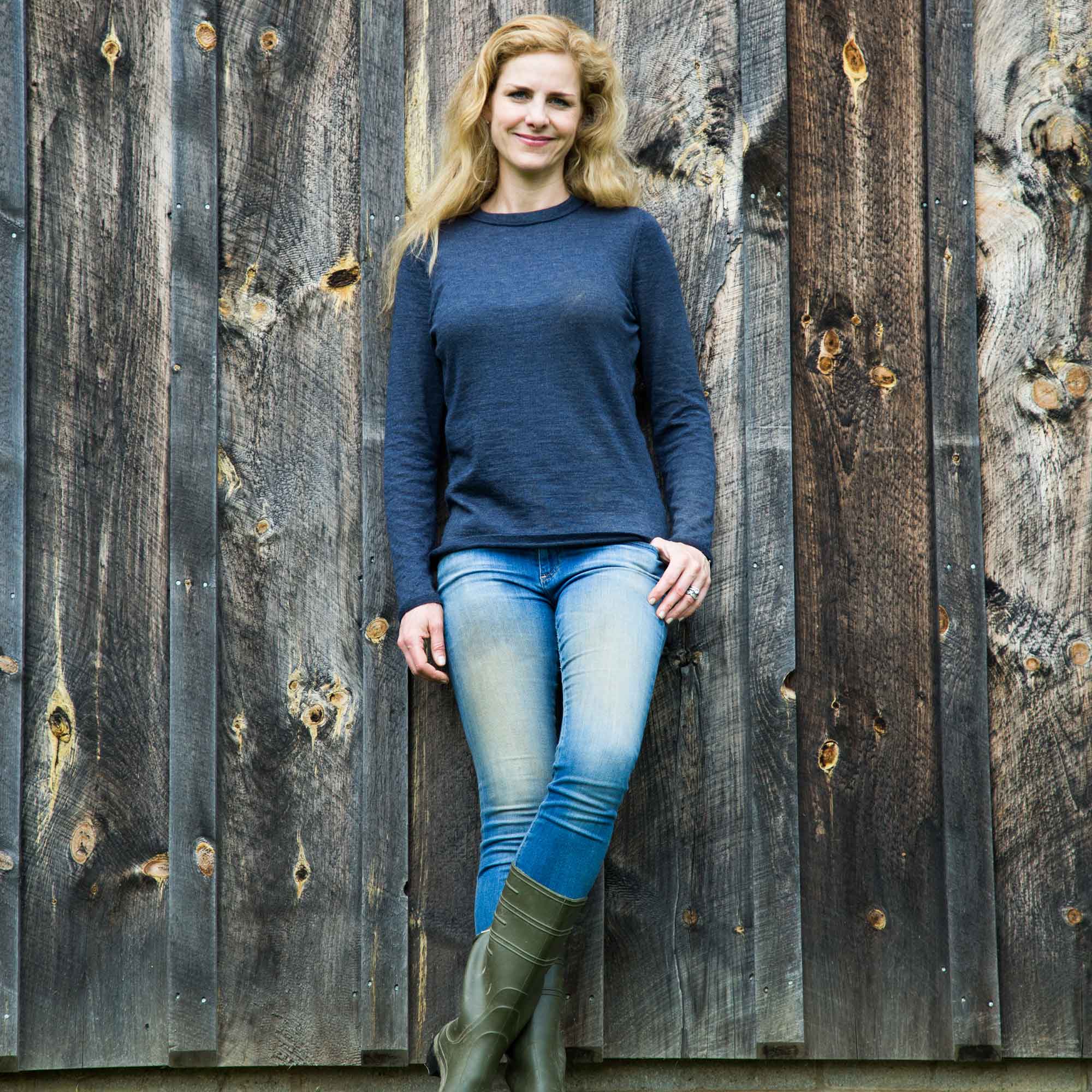 Women | Crew Neck Sweater | Navy Melange