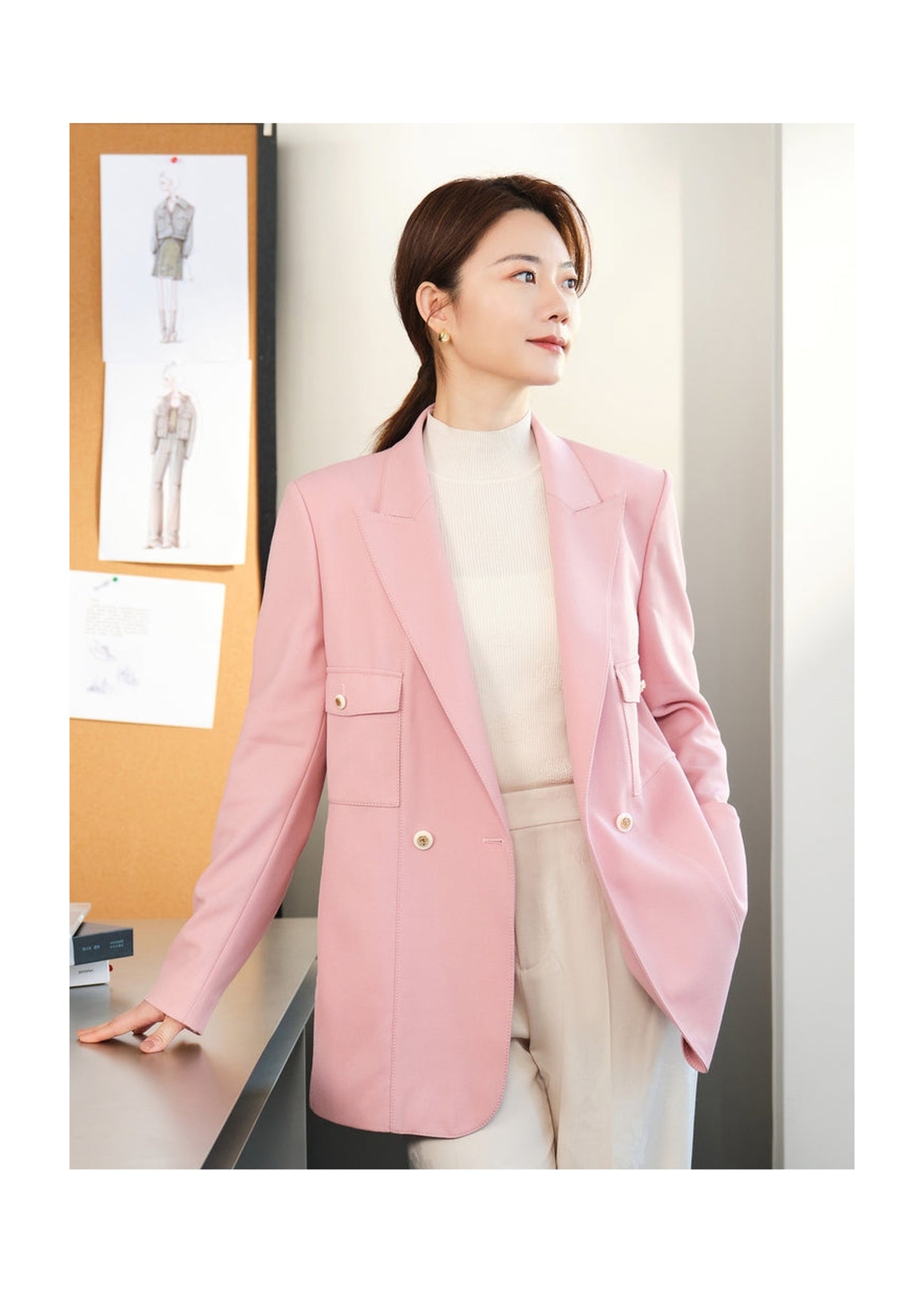 Wool Blazer | Pink