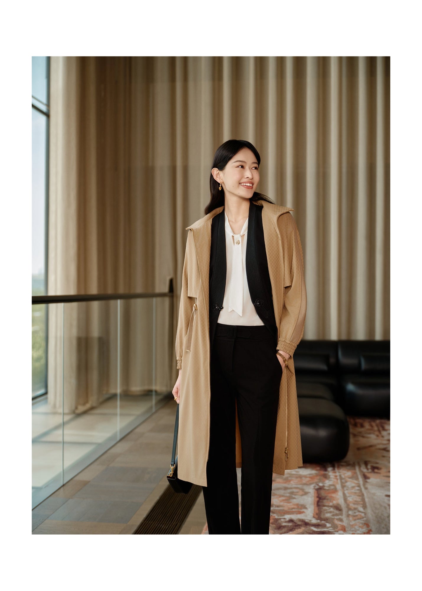 Wool Trench Dress | Khaki