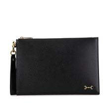 Gucci | Pre-Owned Leather Horsebit 1955 Zip Clutch | Black