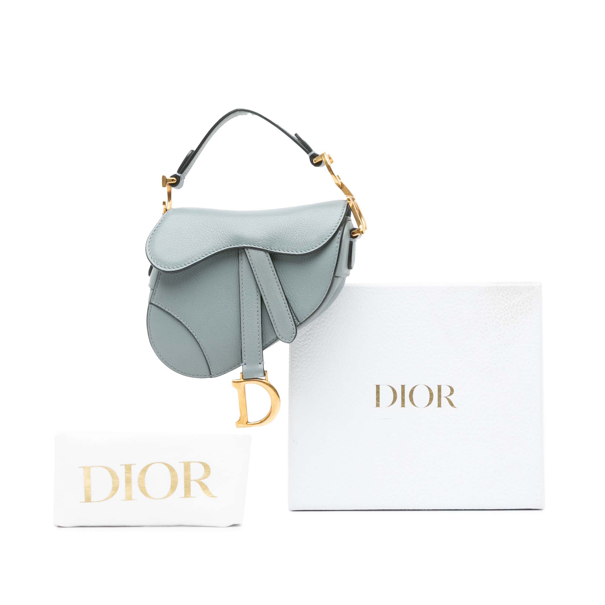 Dior | Pre-Owned Micro Leather Saddle | Blue
