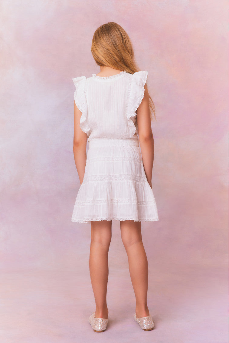 Girls | Yuca Cotton Dress | True White