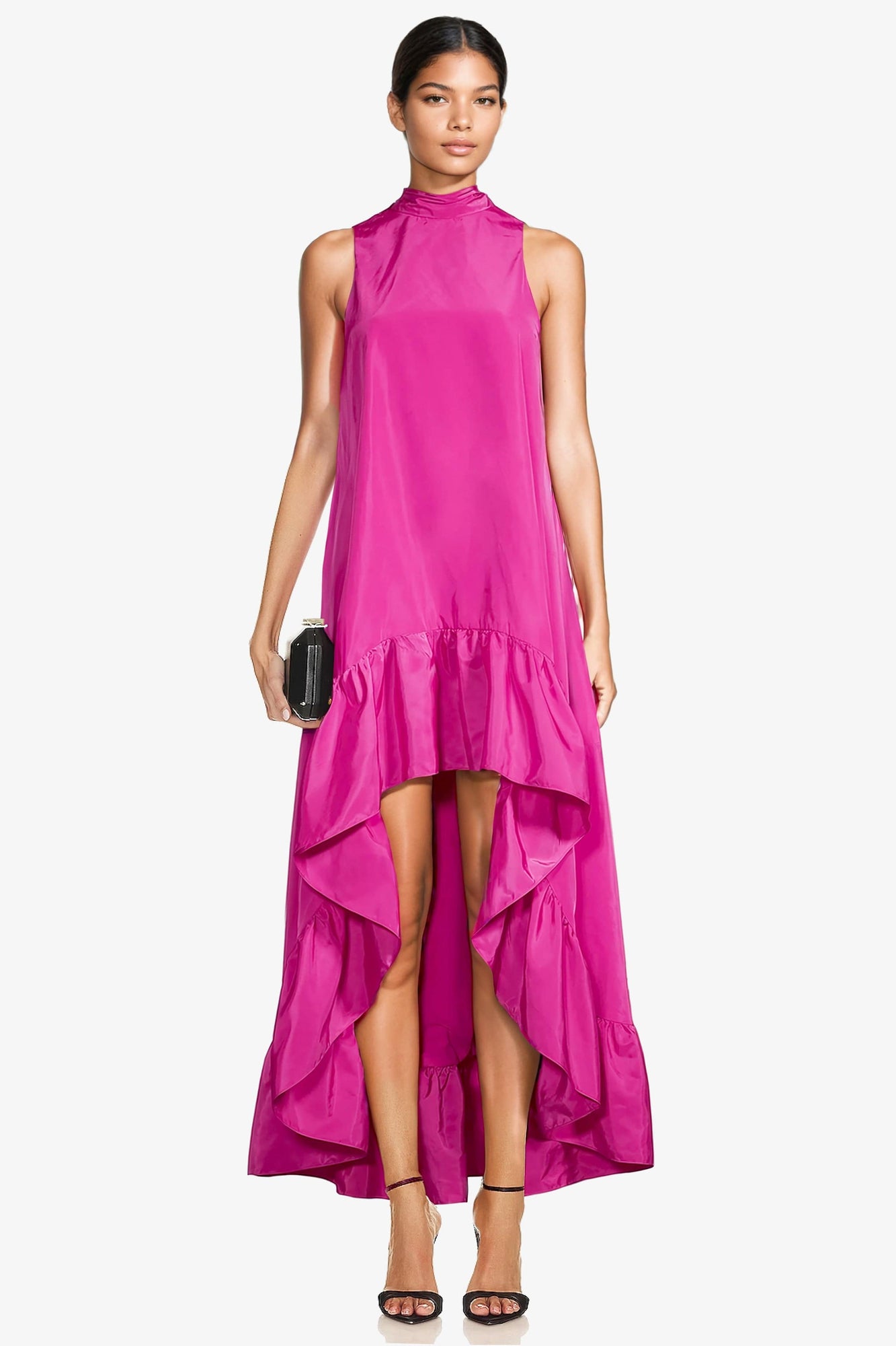 ONE33 SOCIAL | The Yolanda Fuchsia High-Low Maxi Gown | Pink
