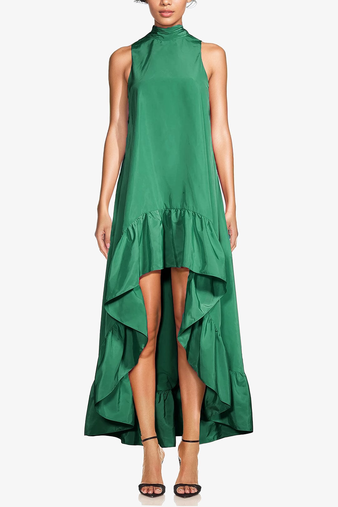ONE33 SOCIAL | The Yolanda Green High-Low Maxi Gown | Green