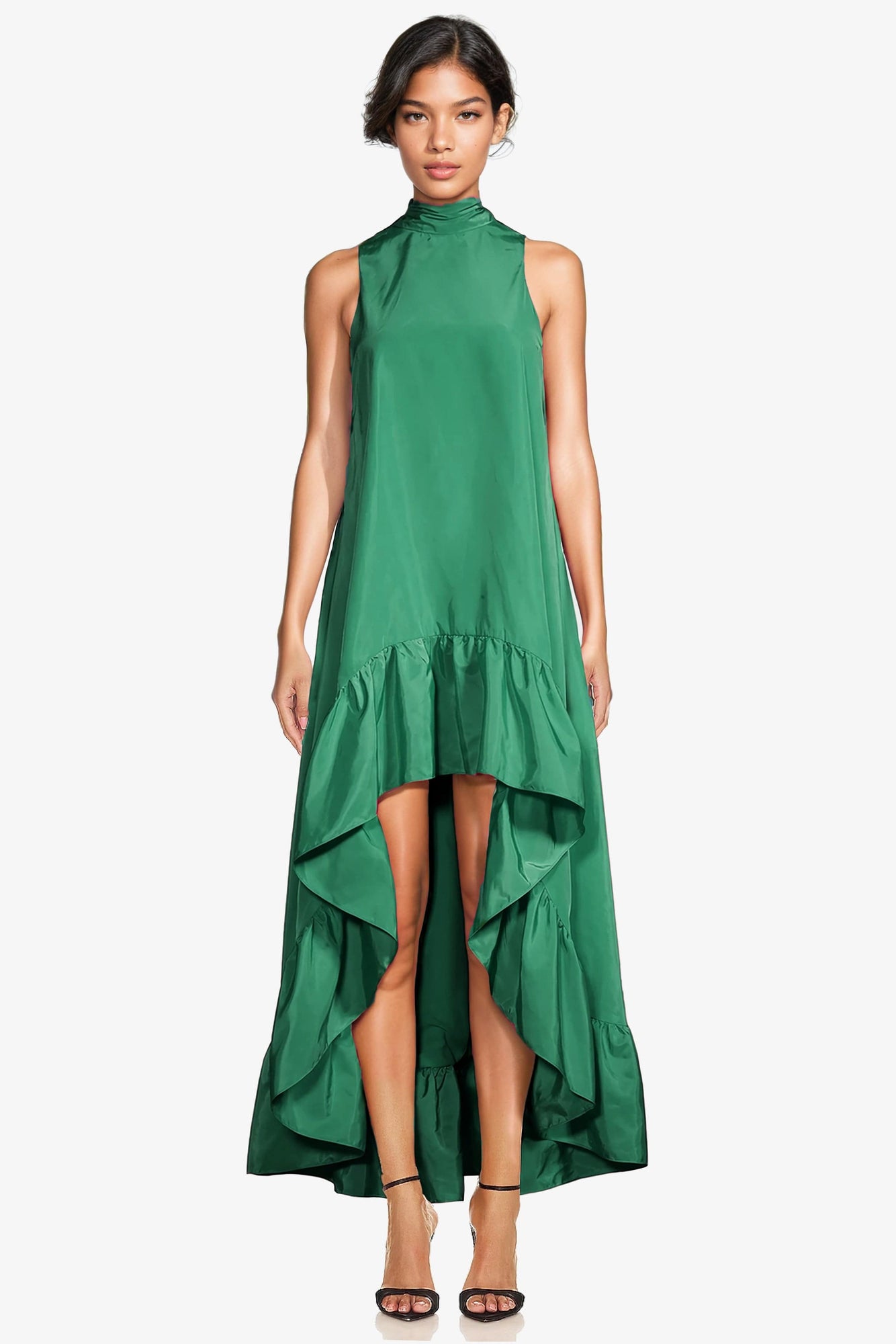 ONE33 SOCIAL | The Yolanda Green High-Low Maxi Gown | Green