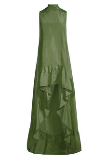 ONE33 SOCIAL | The Yolanda Olive High-Low Maxi Gown | Olive