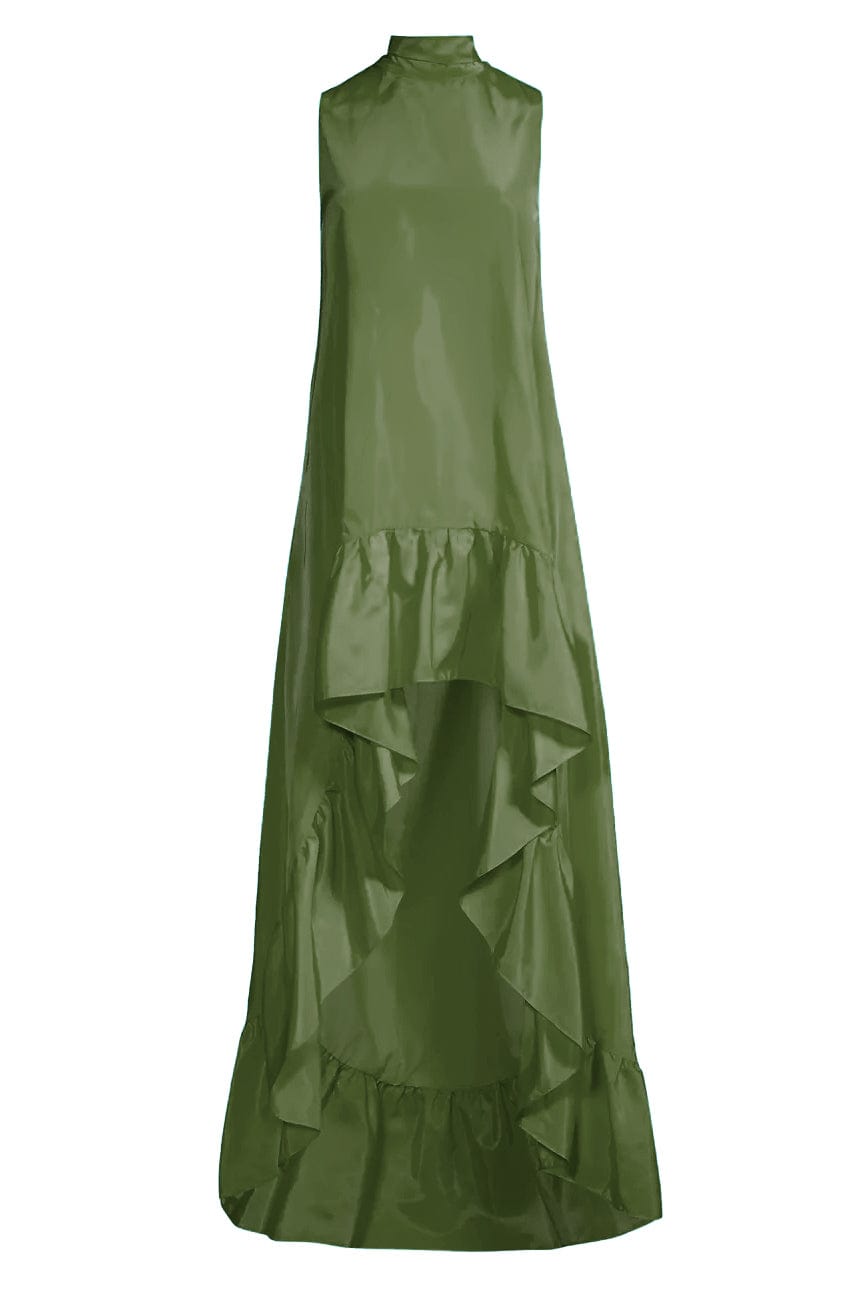 ONE33 SOCIAL | The Yolanda Olive High-Low Maxi Gown | Olive