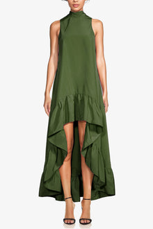 ONE33 SOCIAL | The Yolanda Olive High-Low Maxi Gown | Olive