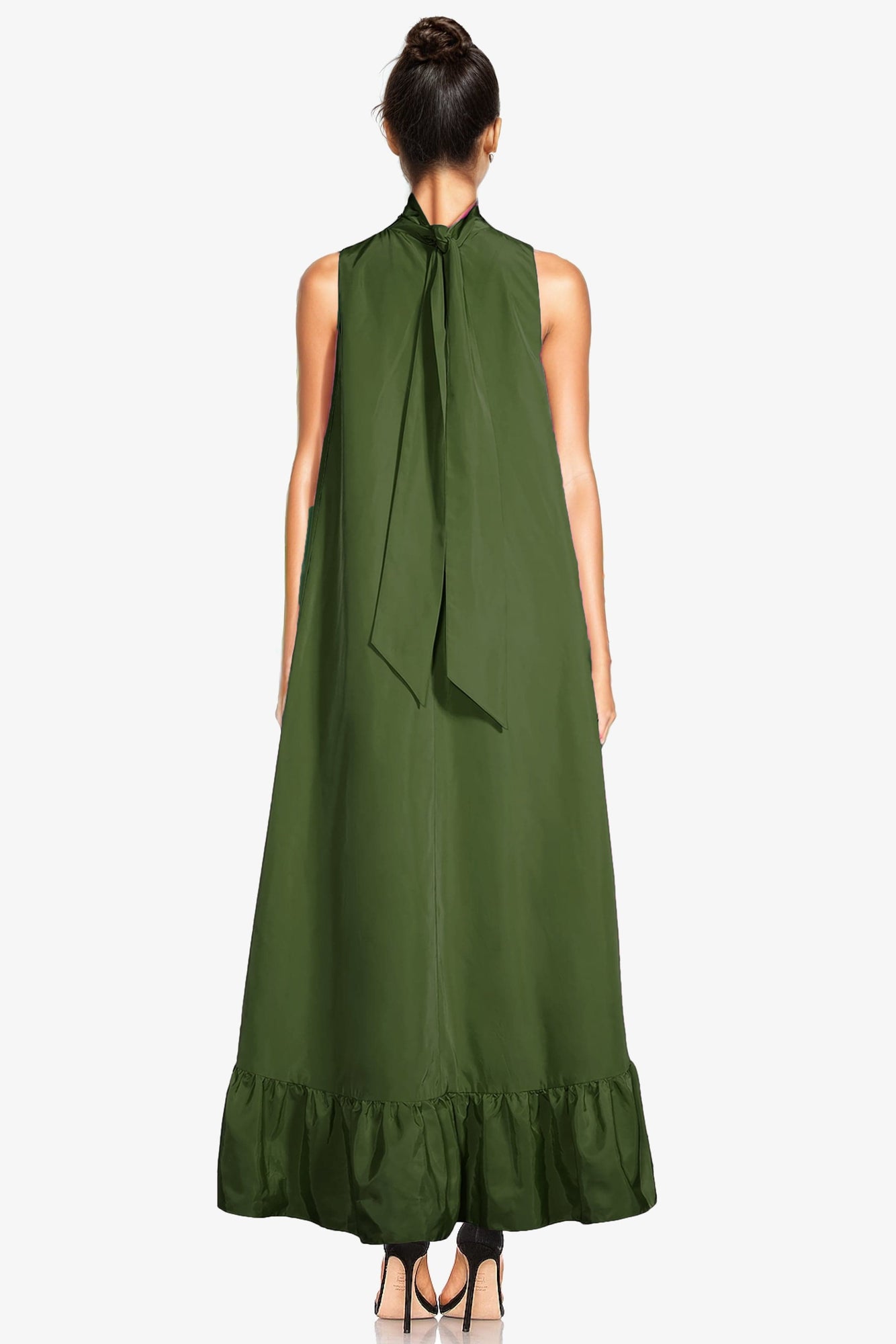 ONE33 SOCIAL | The Yolanda Olive High-Low Maxi Gown | Olive