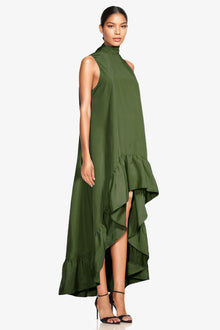 ONE33 SOCIAL | The Yolanda Olive High-Low Maxi Gown | Olive