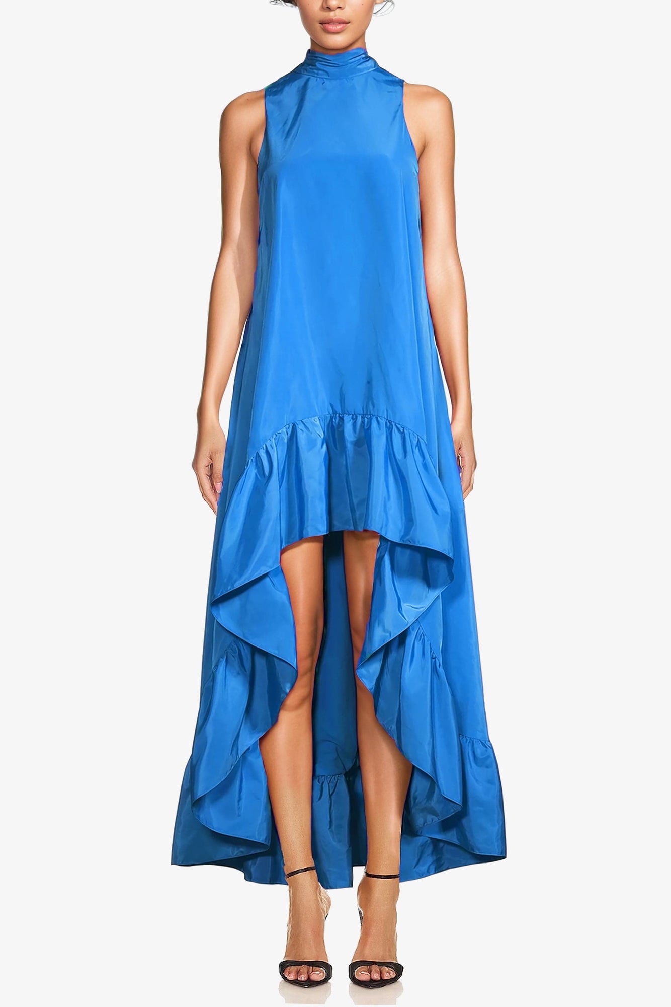 ONE33 SOCIAL | The Yolanda Peacock Blue High-Low Maxi Gown | Blue